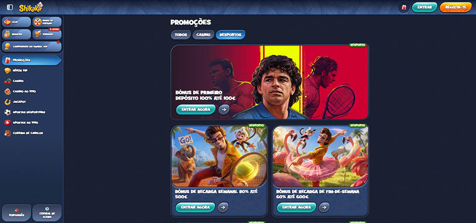 Captura de ecrã da página promocional de Shikaka