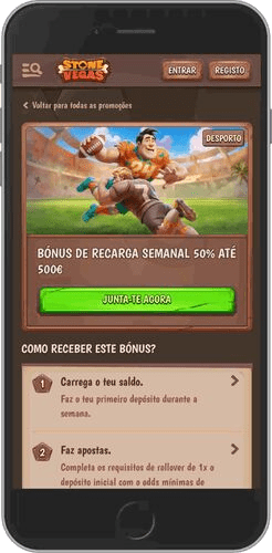 Ecrã de bónus de recarga semanal do StoneVegas