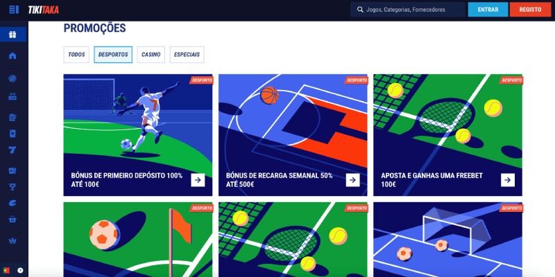 Ecrã promocional do desporto TikiTaka
