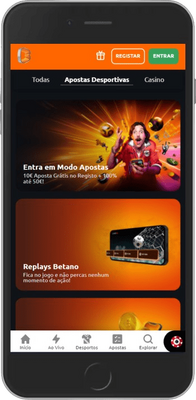Captura de tela móvel da página promocional do Betano