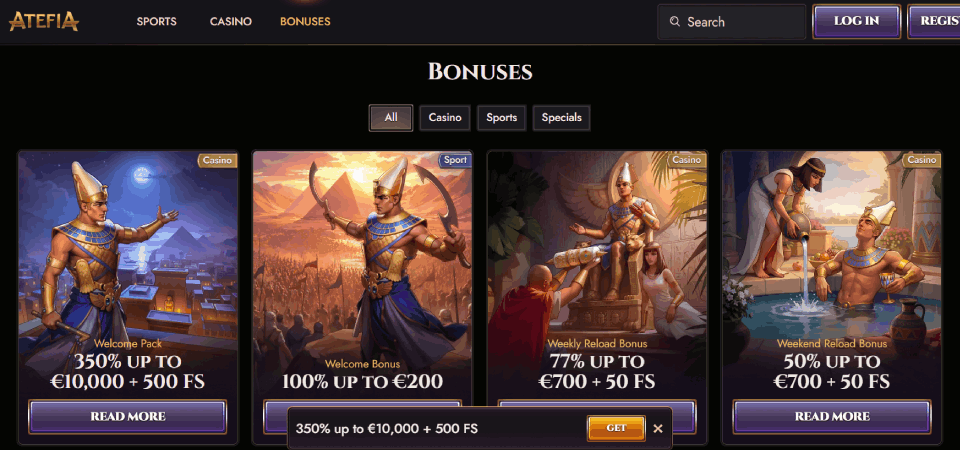 Captura de ecrã da página promocional de Atefia