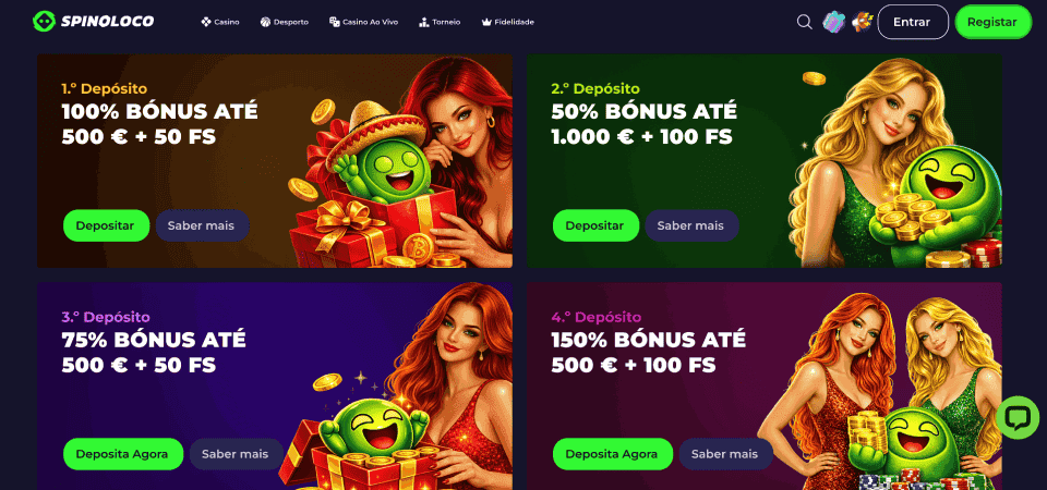 Bónus e promoções Spinoloco