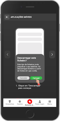 Captura de ecrã do telemóvel como instalar a app 888starz no Android