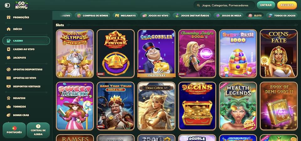 Captura de ecrã da página do casino GoKong