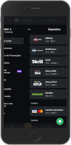 Captura de ecrã do telemóvel métodos de depósito de Leon Bet app