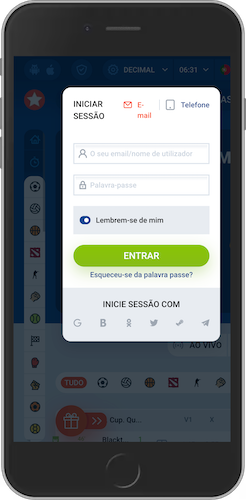 Captura de ecrã do telemóvel Como realizar um login no app Mostbet