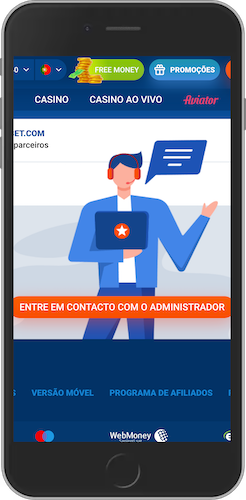 Captura de ecrã móvel das suporte ao cliente da Mostbet