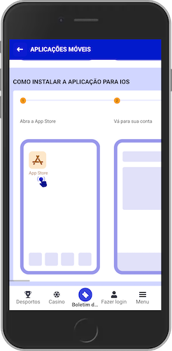 Captura de ecrã móvel como instalar a app Paripesa no IOS