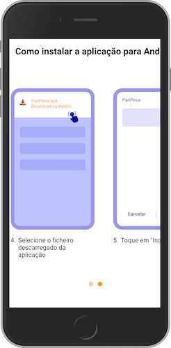 Captura de ecrã móvel Como instalar a app Paripesa no Android 2