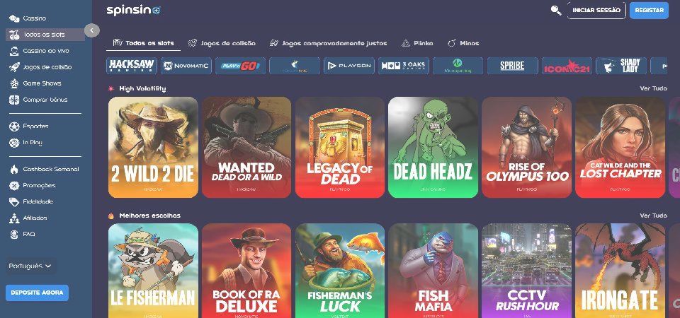 Visão geral do casino Spinsino