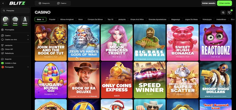 Captura de ecrã da página do casino Blitz.bet