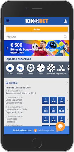 Captura de ecrã móvel da página de desporto do Kikobet
