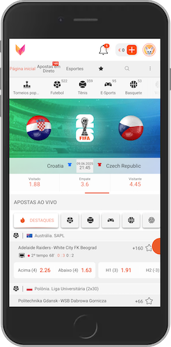 Captura de ecrã do telemóvel da página de eSports em direto do Monro