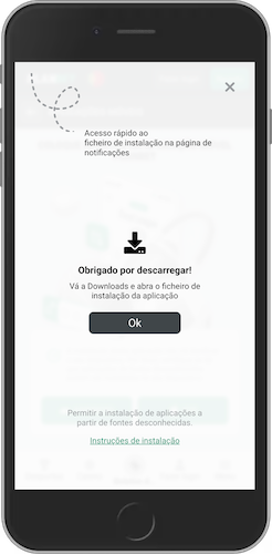 Captura de ecrã móvel da aplicação android descarregada da Planbet