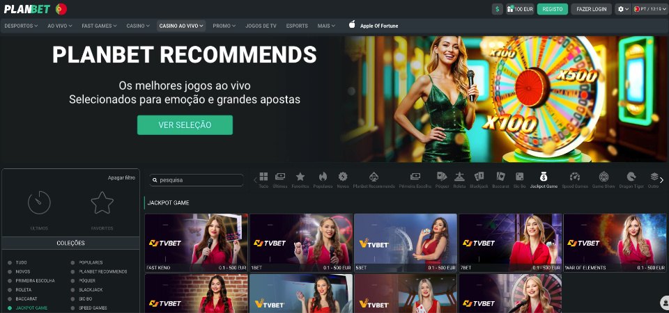 Jackpots Planbet pagina