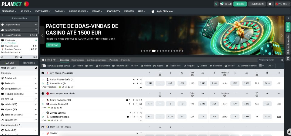 Planbet pagina principale