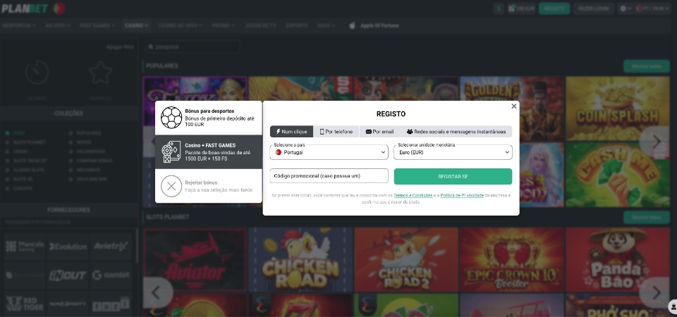 Planbet registro pagina
